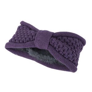 Comfortable Bow Warm Headband Dark Purple